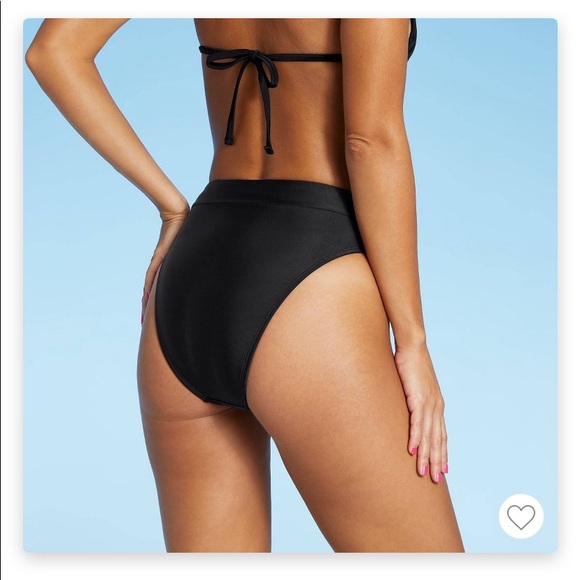 Medium Black Target Juniors High Leg High Waist Bikini Bottom - Picture 2 of 4